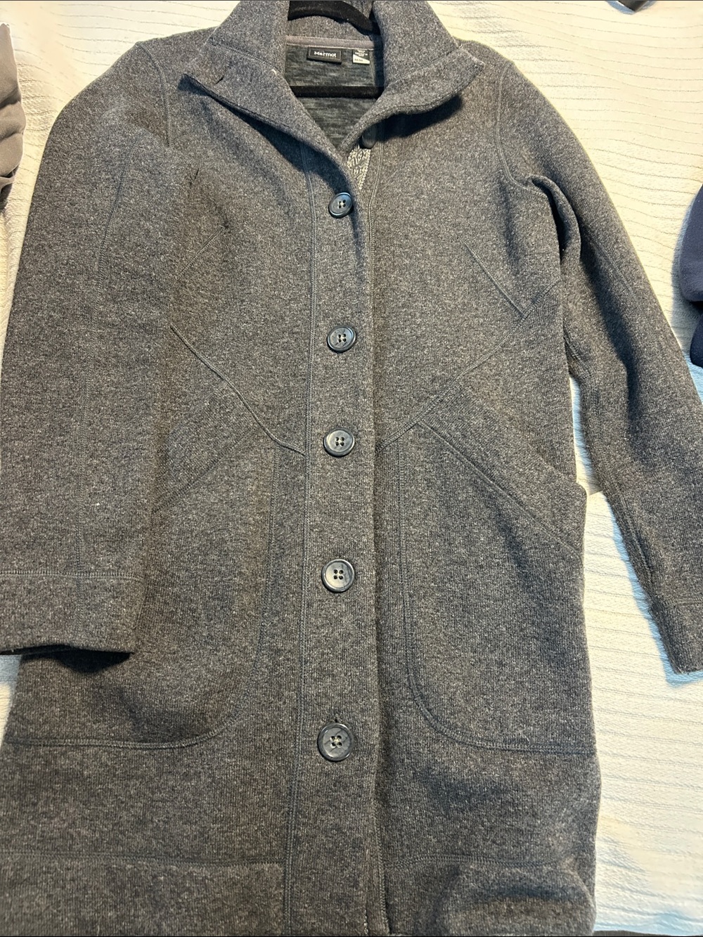 Marmot Charcoal Gray Wool-Blend Pea Coat
